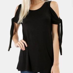 Tank with side tie sleeves - in Black only